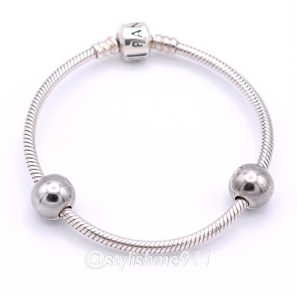 Two Authentic PANDORA Retired Black Rhodium Sphere Clips - 791000BR - Picture 6 of 9